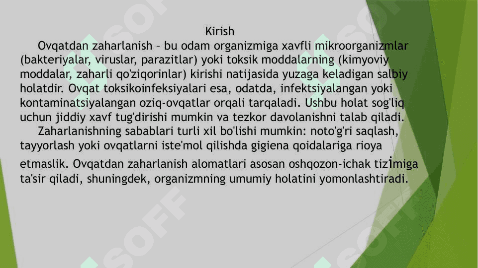 ovqatdan zaharlanish ovqat toksikoinfeksiyalari 3