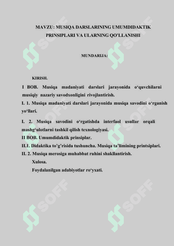MUSIQA DARSLARINING UMUMDIDAKTIK PRINSIPLARI VA ULARNING QO’LLANISHI 2