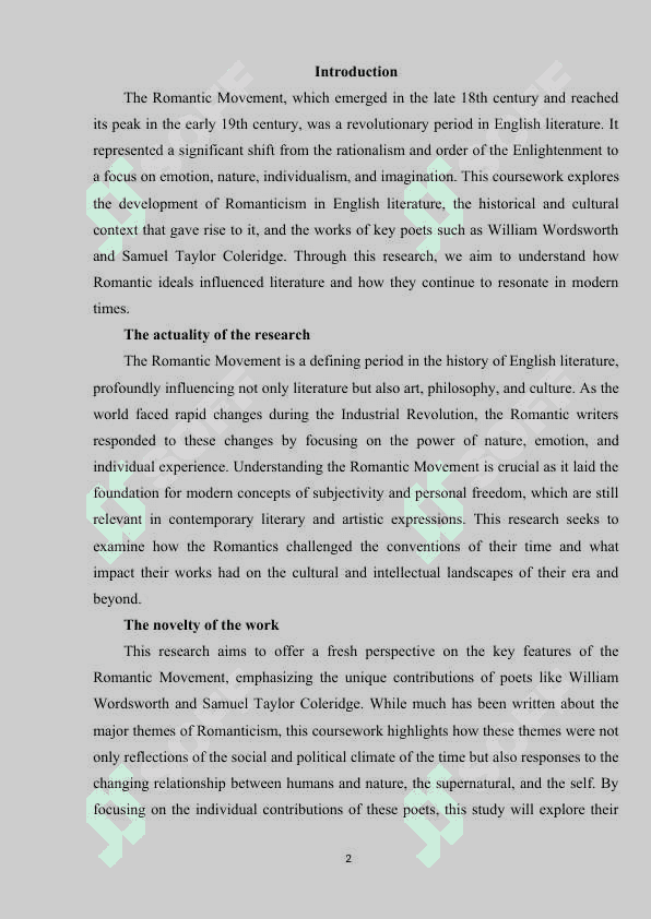 The Romantic Movement in English literature 2