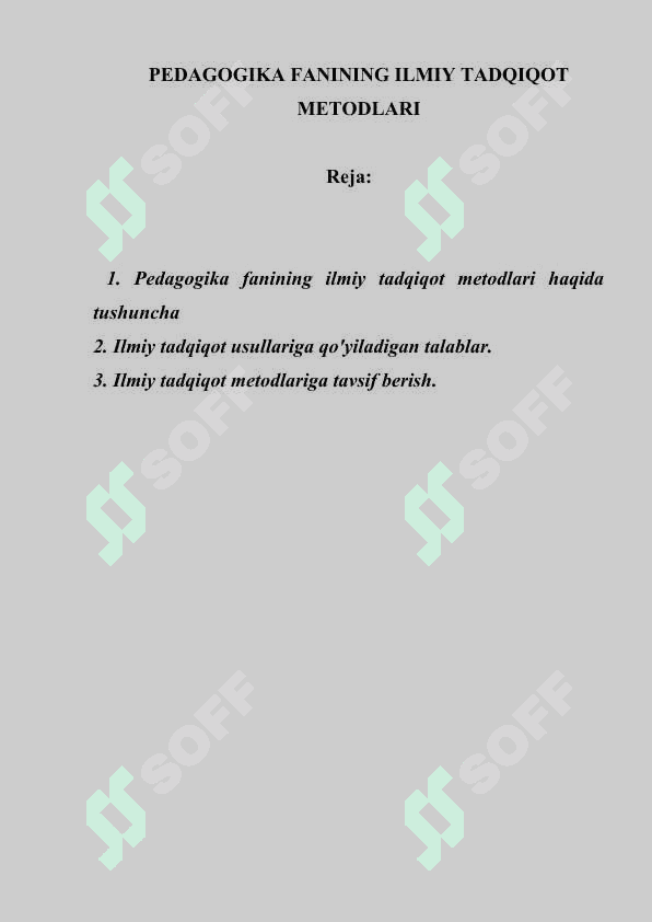 PEDAGOGIKA FANINING ILMIY TADQIQOT METODLARI 2