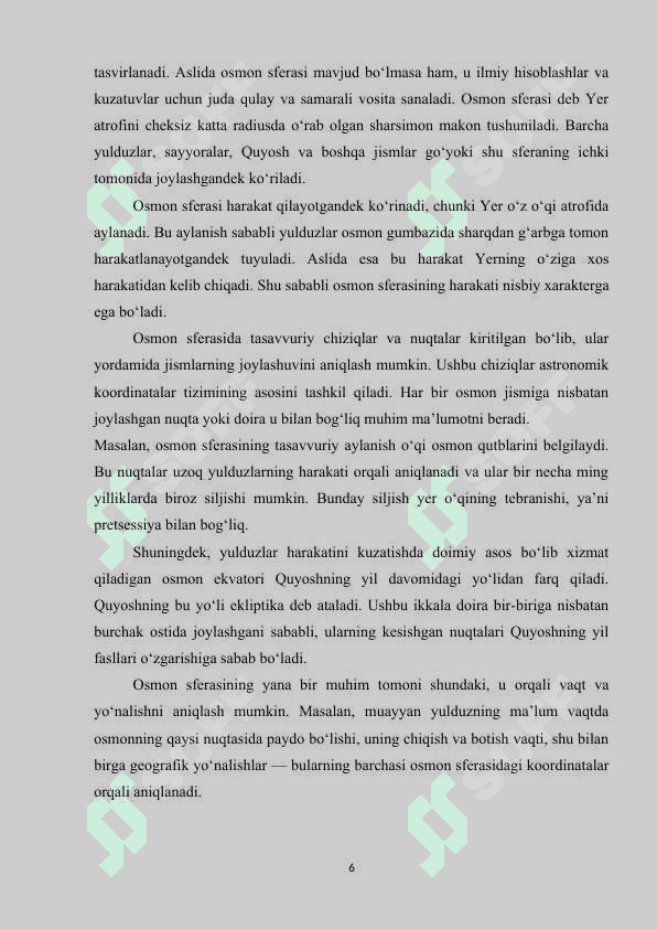 OSMON KOORDINATALARI TIZIMI. 6