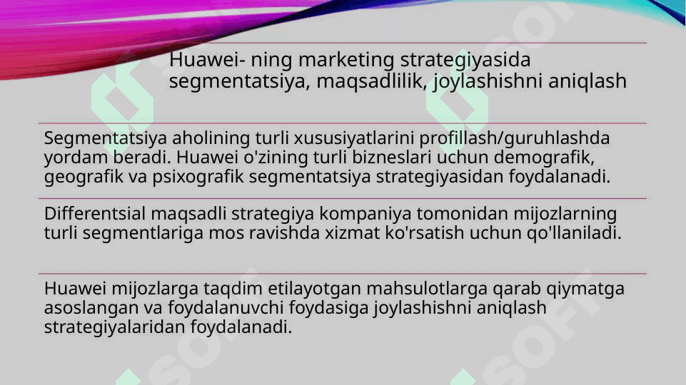 HUAWEI KOMPANIYASI MARKETING STRATEGIYASI 3