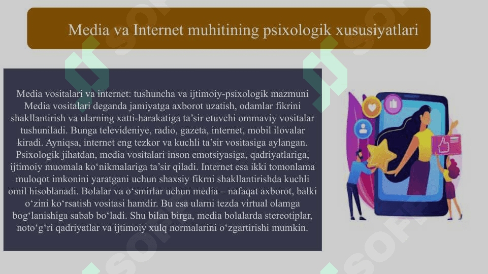 Media ta’siri va Internet muhitning xulq-atvorga ta’siri slayd 4