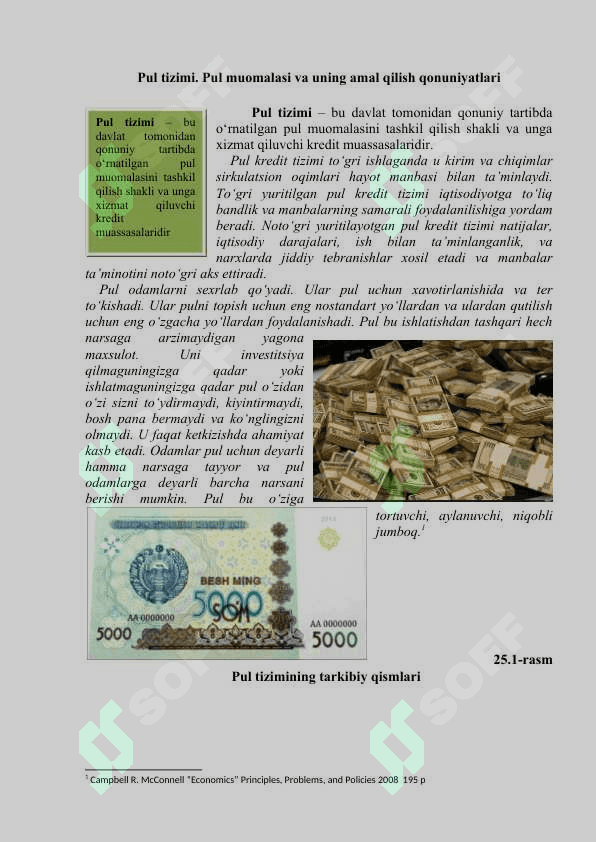 PUL TIZIMI VA UNING TARKIBIY QISIMLARI 5