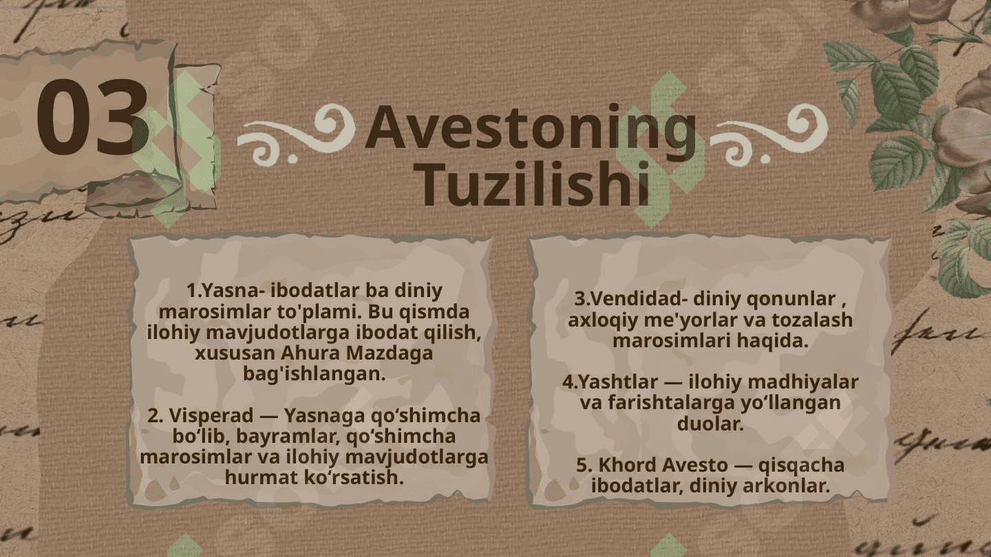 Avesto-Zardushtiylikning muqaddas manbasi 6