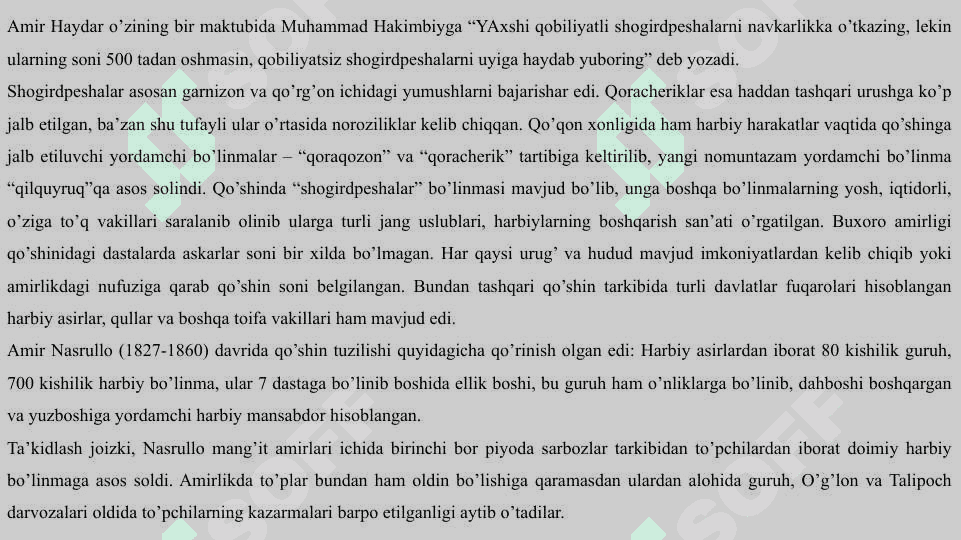 BUXORO AMIRLIGIDA XARBIY ISHLAR 6