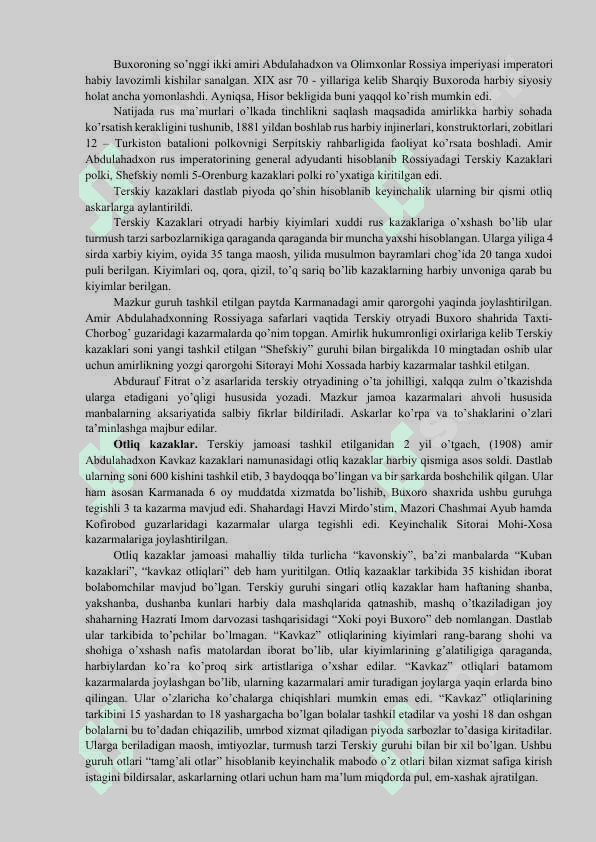 OʻRTA OSIYO XONLIKLARIDA HARBIY ISHLAR 8