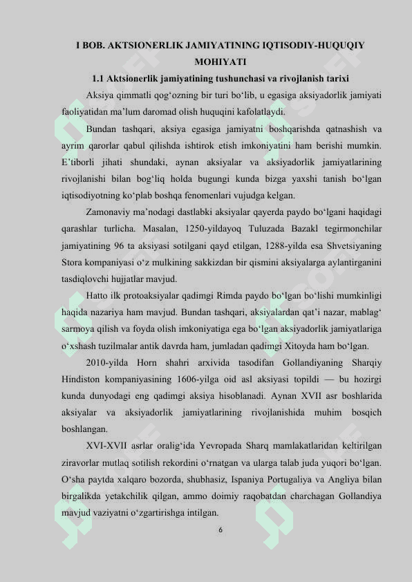 Kurs ishi Aksionerlik jamiyati haqida 6