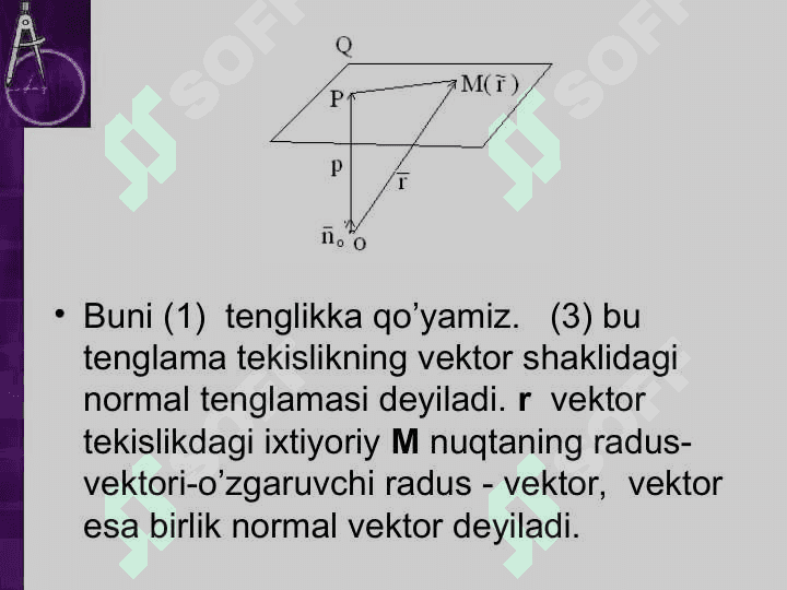 Fazoda to`g`ri chiziq va tekisliklarning turli tenglamalari 4