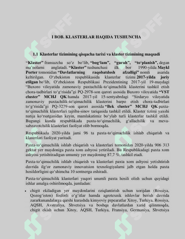 Pahta klaster haqida tushuncha va eksport sayohati 3