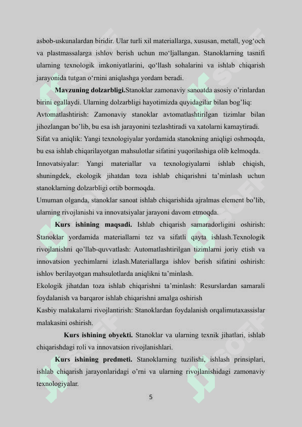 STANOKLARNING ASOSIY QISMLARI VA VAZIFALARI 5