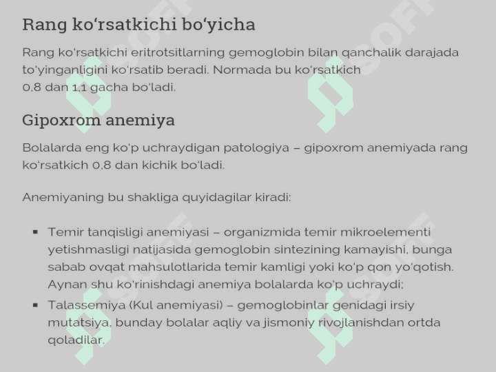 Anemiya kamqonlik 6