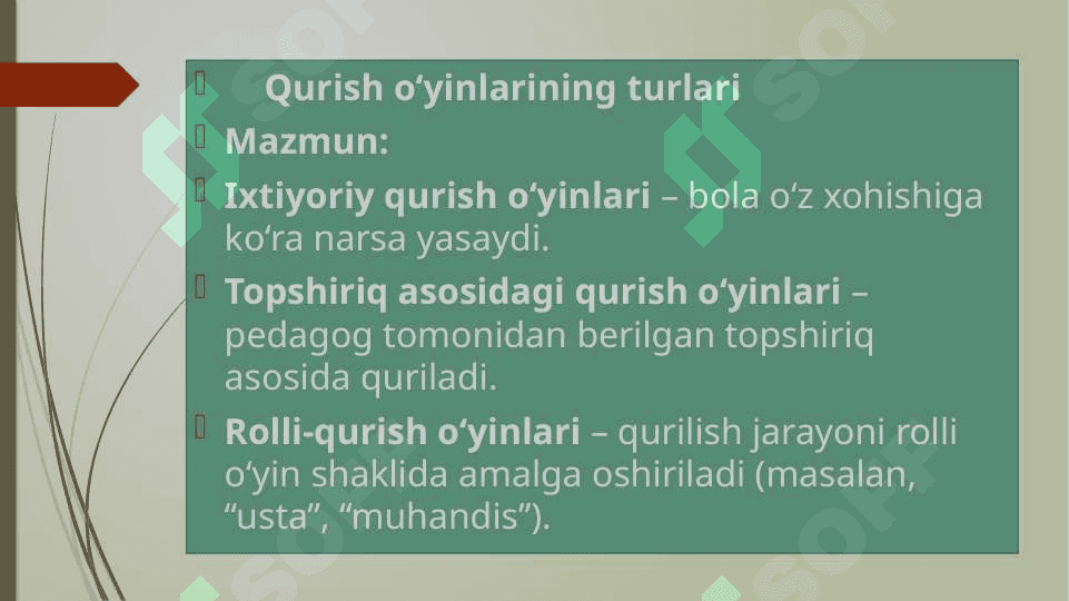 Qurish oʼyinlari va ularni tashkil etish 4