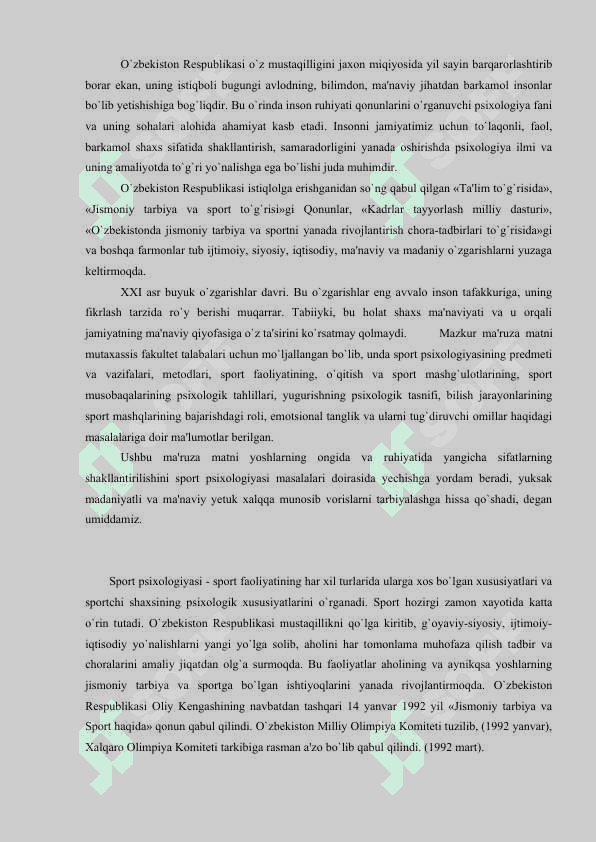 Sport maxoratini oshirish 2