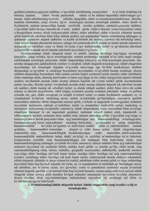 Texnologiya va dizayn fanining maqsad va vazifasi 4