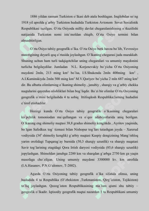 TURKISTONNING 1917-1920-YILLAR  TARIXIY GEOGRAFIYASIGA TAVSIF 6