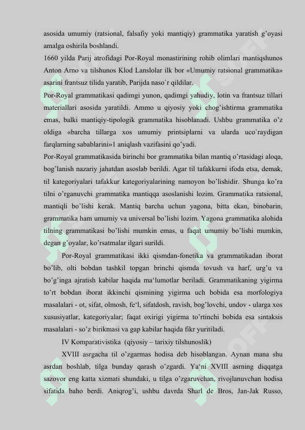 Yevropada uyg’onish davridagi tilshunoslik. Komparativistika 4