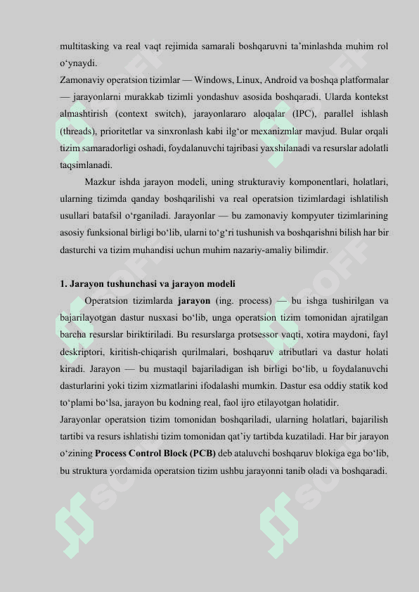 Operatsion tizim fanidan mustaqil ish 4