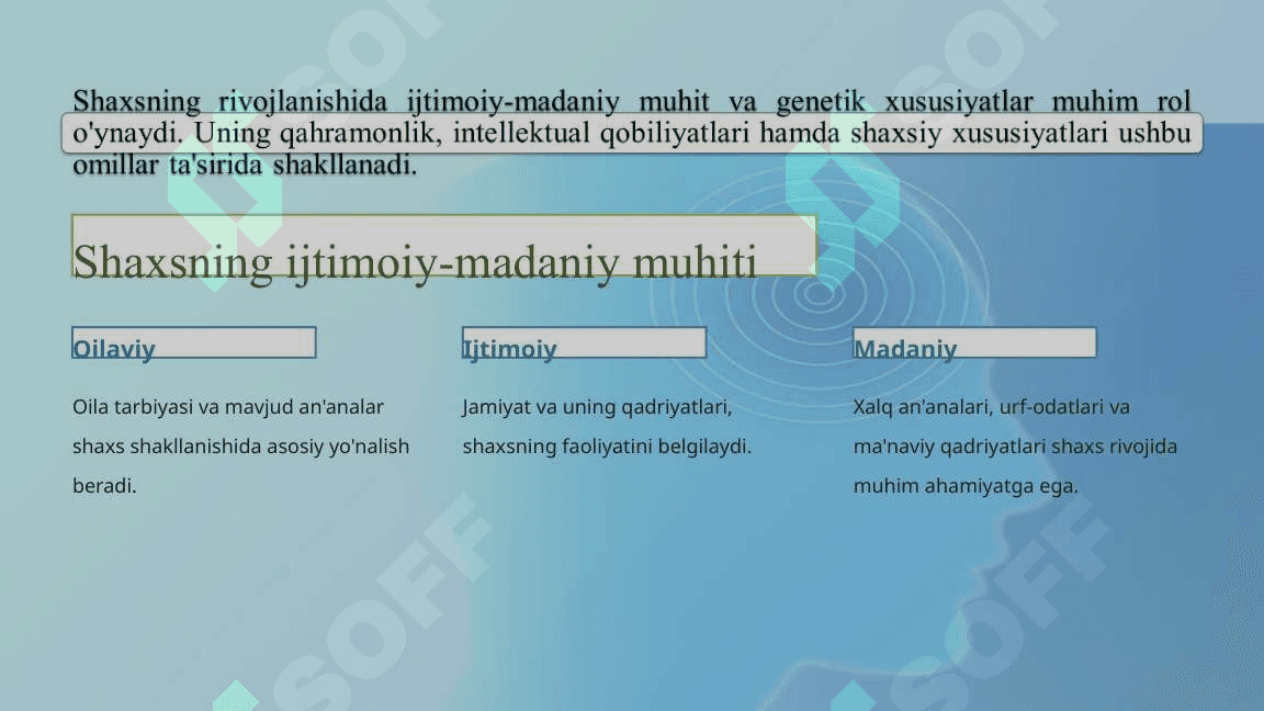 SHAXS TARAQQIYOTIDAGI IJTIMOIY VA GENOTIPIK OMILLAR 2