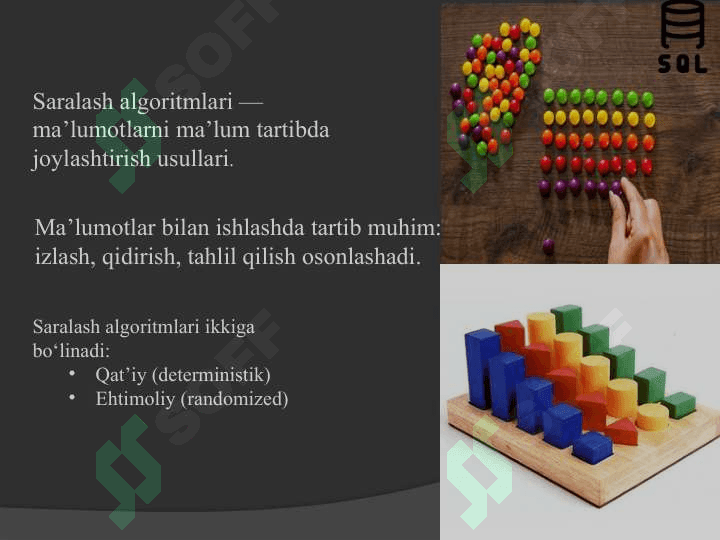 Saralashning qat’iy usullari va ularning samaradorligi 2