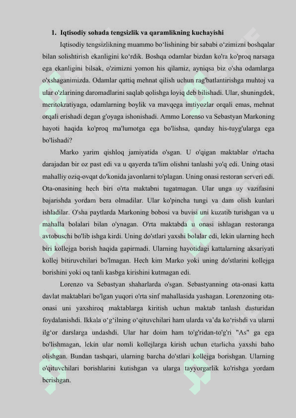 Globallashuvning jamiyat hayotidagi salbiy tomonlari. 2