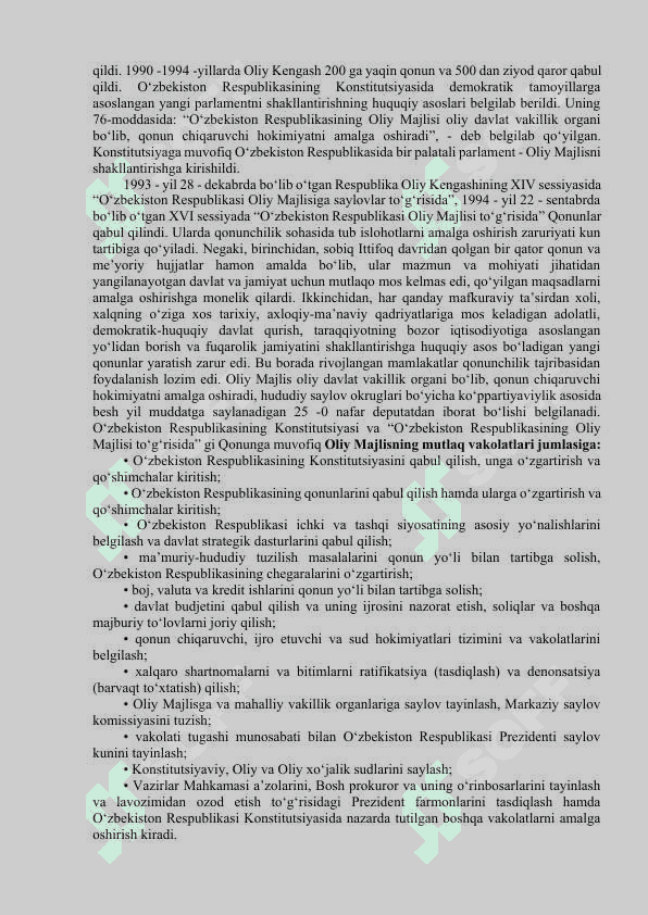 MUSTAQIL O'ZBEKISTONDA HOKIMIYATLAR BO'LINISHI PRINSIPI 6