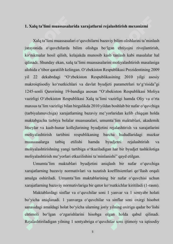 Ta’lim xarajatlarini rejalashtirish va moliyalashtirish 5