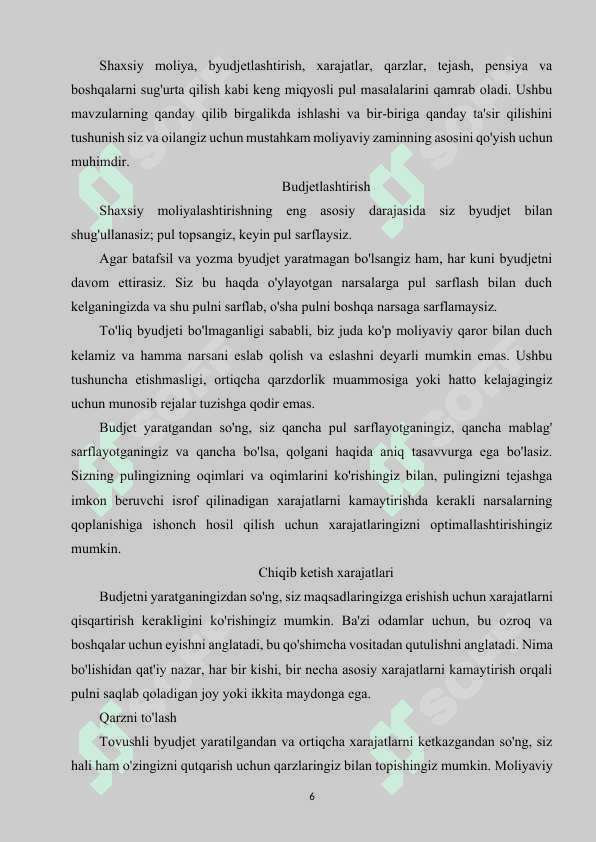 BUDJET TASHKILOTLARIDA MOLIYAVIY REJALASHTIRISH ASOSLARI 6