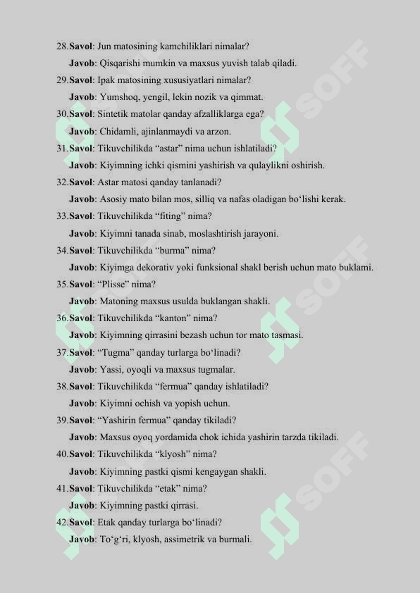 TIKUVCHILIK FANIDAN KASBIY-AMALIY IMTIHON 4