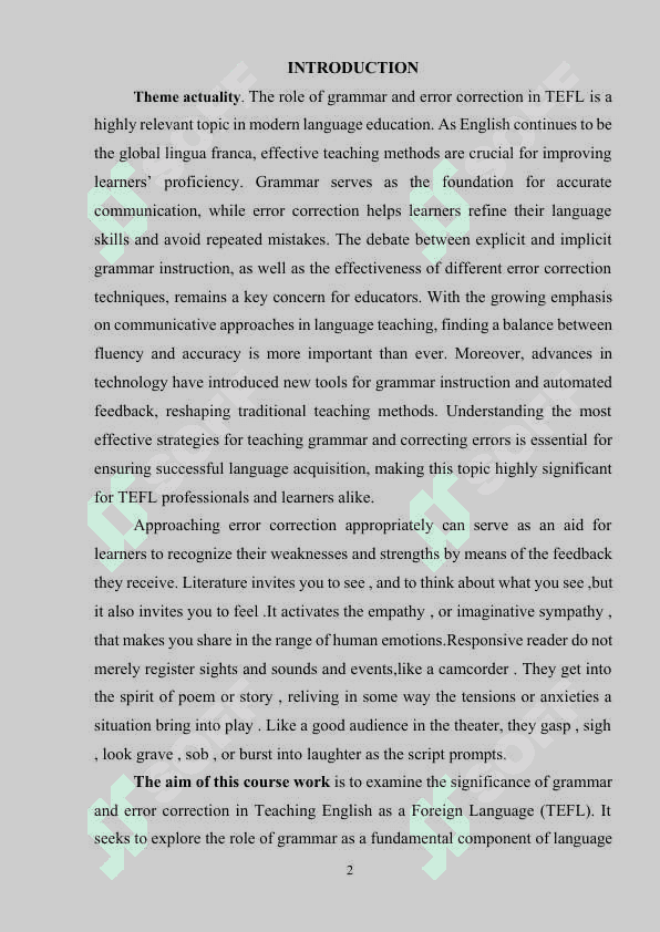THE ROLE OF GRAMMAR AND ERROR CORRECTION IN TEFL 2