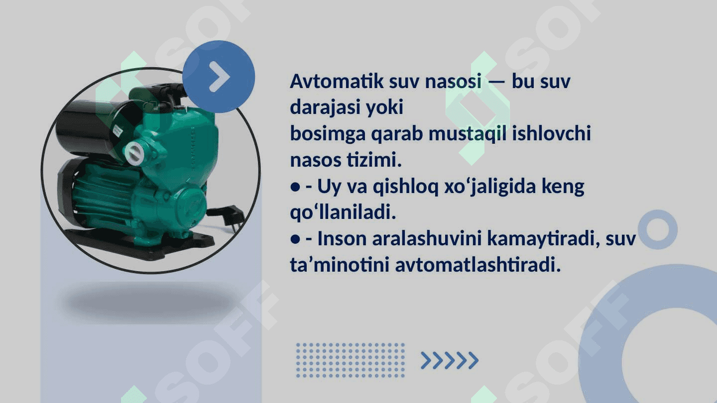 Avtomatik suv nasosi (nasos stansiyasi) 2