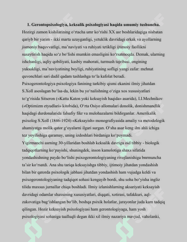 KEKSAYISH DAVRI PSIXOLOGIYASI 2