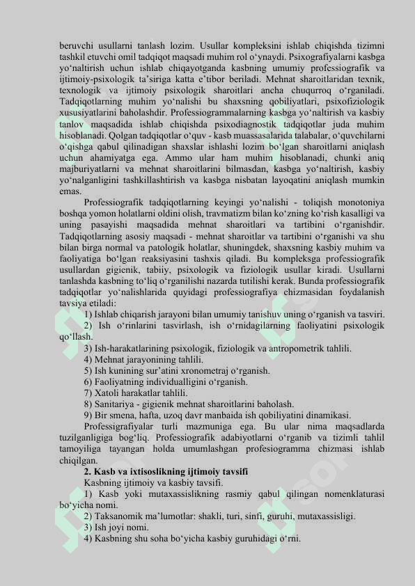 Kasblar va ularning klassifikatsiyasi 3