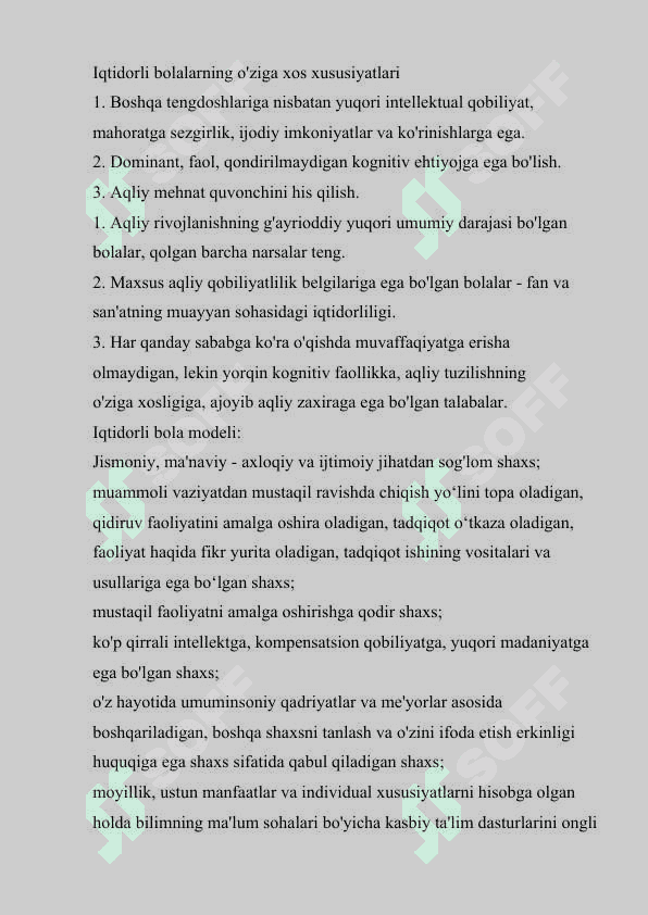 BOLA IQTIDORINING XUSUSIYATLARI 2