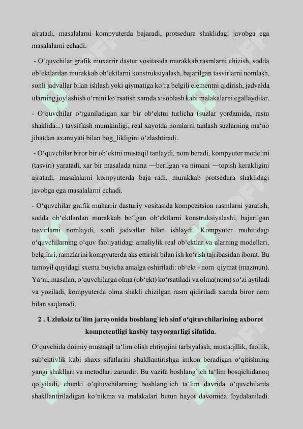 BOSHLANG'ICH SINF O'QUVCHILARINING AXBOROT SAVODXONLIGINI SHAKLLANTIRISH 4