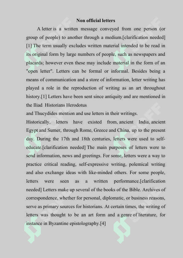 Non official letters 2