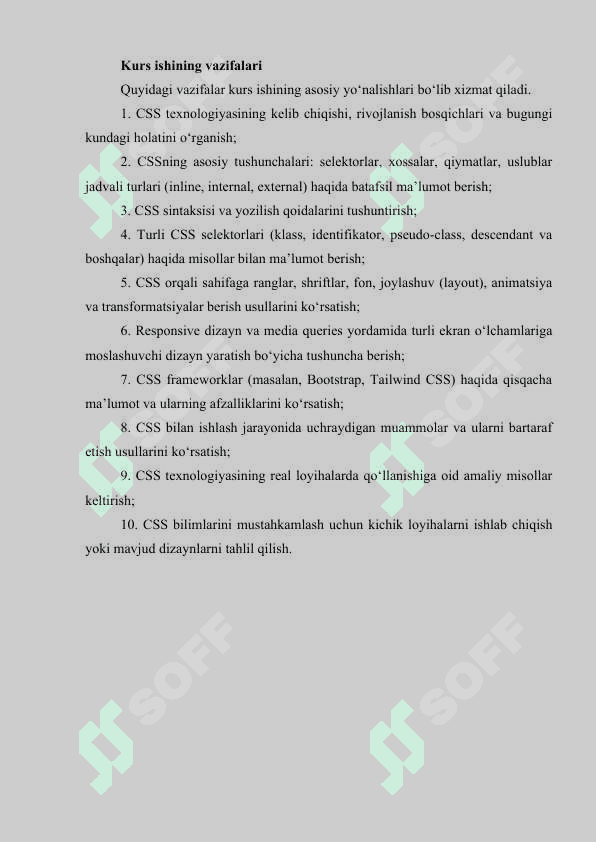 CSS HAQIDA UMUMIY TUSHUNCHA. CSS TURLALARI VA ULARNING QO‘LLANILISHI 5
