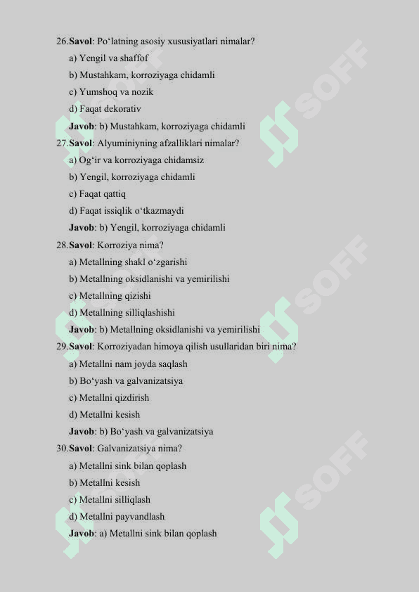 CHILANGARLIK FANIDAN 150TA TEST SAVOLLARI 7