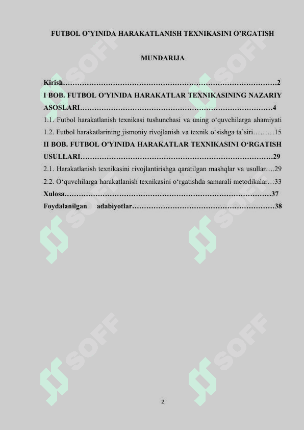 FUTBOL O’YINIDA HARAKATLANISH TEXNIKASINI O’RGATISH 2