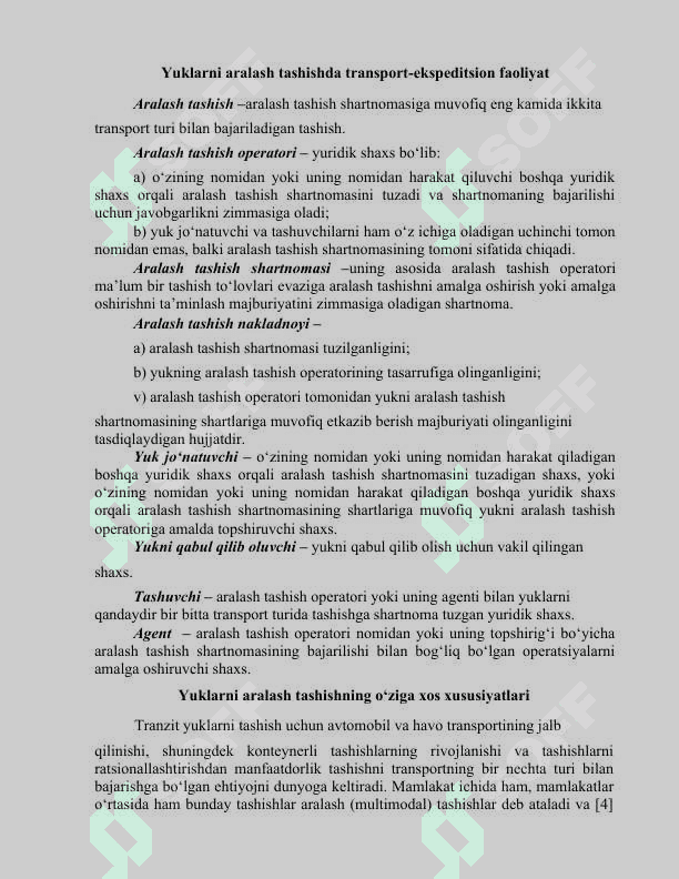 TRANSPORT VOSITALARI TASNIFI 2