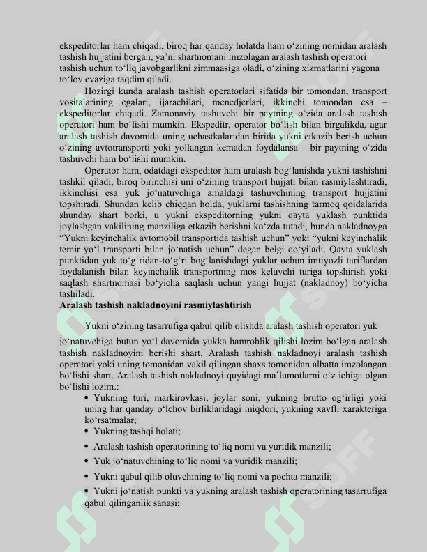 TRANSPORT VOSITALARI TASNIFI 4