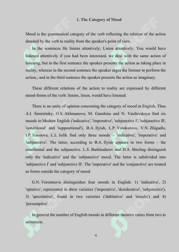 Category of mood in modern English. 4