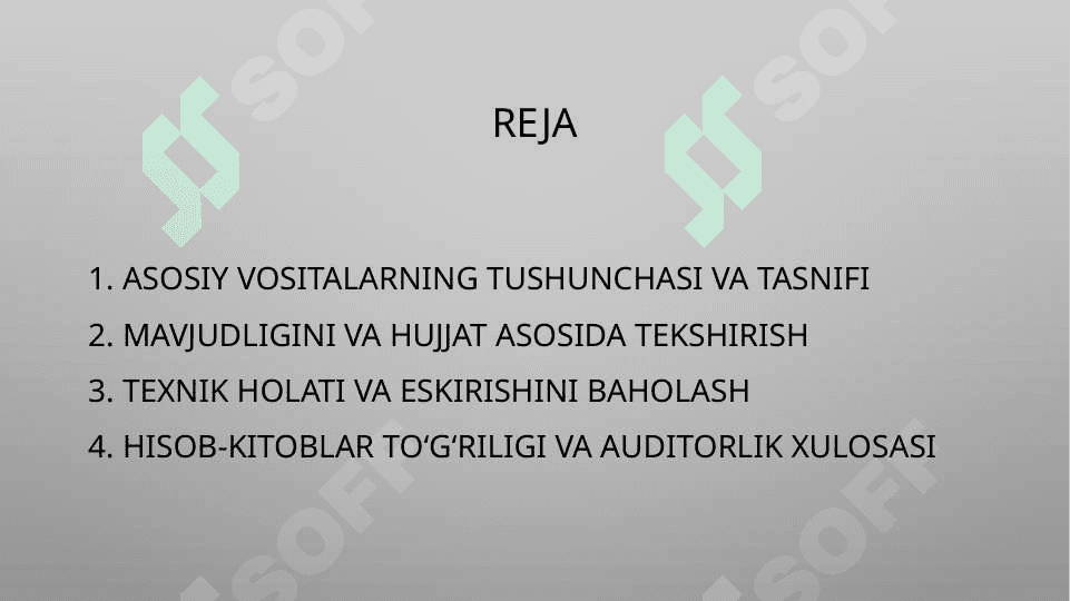 Asosiy vositalar auditi 2