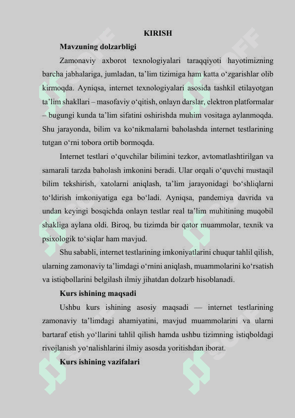 INTERNETDAGI TESTLAR YANGI MUAMMOLARI VA ISTIQBOLLARI 2