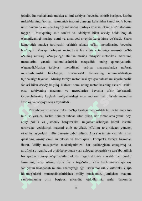 O'ZBEK KOMPOZITORLARI VA BASTAKORLARI ASARLARI 8