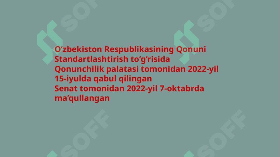 O‘zbekiston       Respublikasi       “Standartlashtirish to‘g‘risida”gi qonunining mazmuni va mohiyati 2
