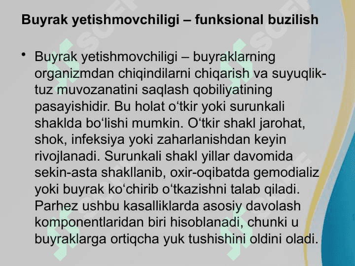 Buyrak kasalligida 7-parxez stoli 4