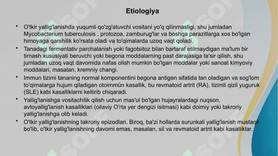 Surunkali yallig’lanish patfiziologiya 2