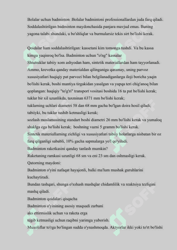 BADMINTON SPORT O’YINING O’RGATISH METODIKASI 3