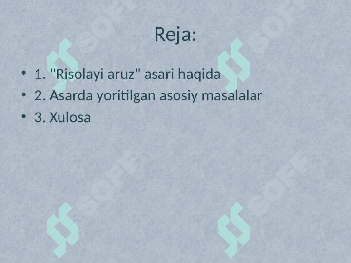 Boburning Risolai Aruz asarini o'rganish 2